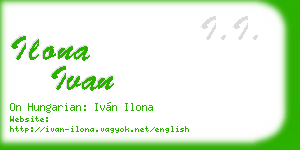 ilona ivan business card